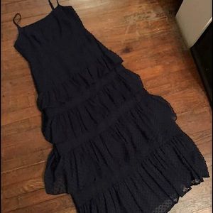 J Crew Silk Swiss Dot Ruffled Dress